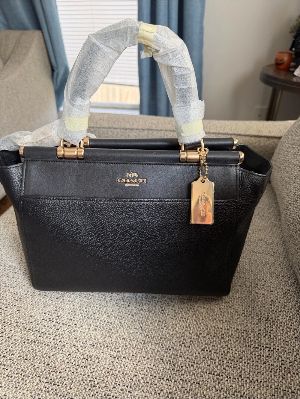 COACH Grace 2-Way Shoulder Bag Handbag Leather Black 21343